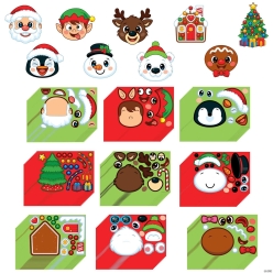 BULK Christmas Make-a-Character Sticker Sheets-144Pk